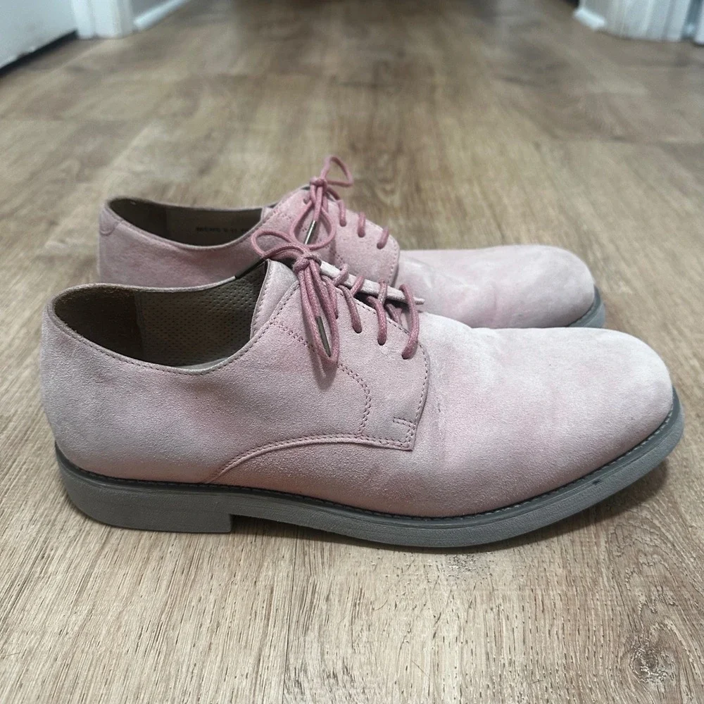 Florsheim by Duckie | Men's Dusty Rose Pink Suede Oxford Derby Shoes, Size 9 (D)